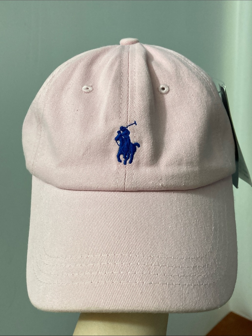 Ralph Lauren Light Pink Cap with Royal Blue Pony
